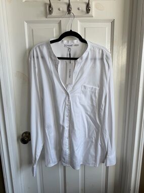 Calvin Klein White Button-Front Shirt with Tag